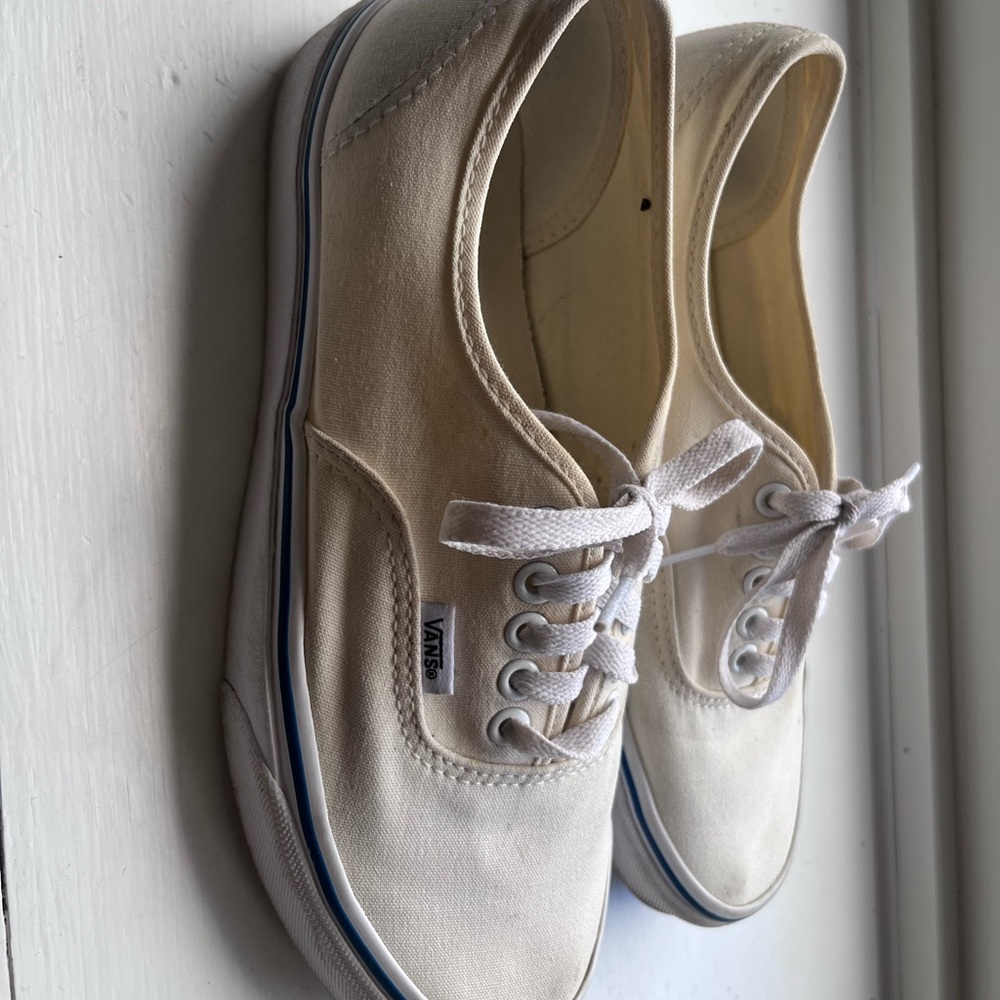 Vans Cream Canvas Sneakers Low-Top Versatile